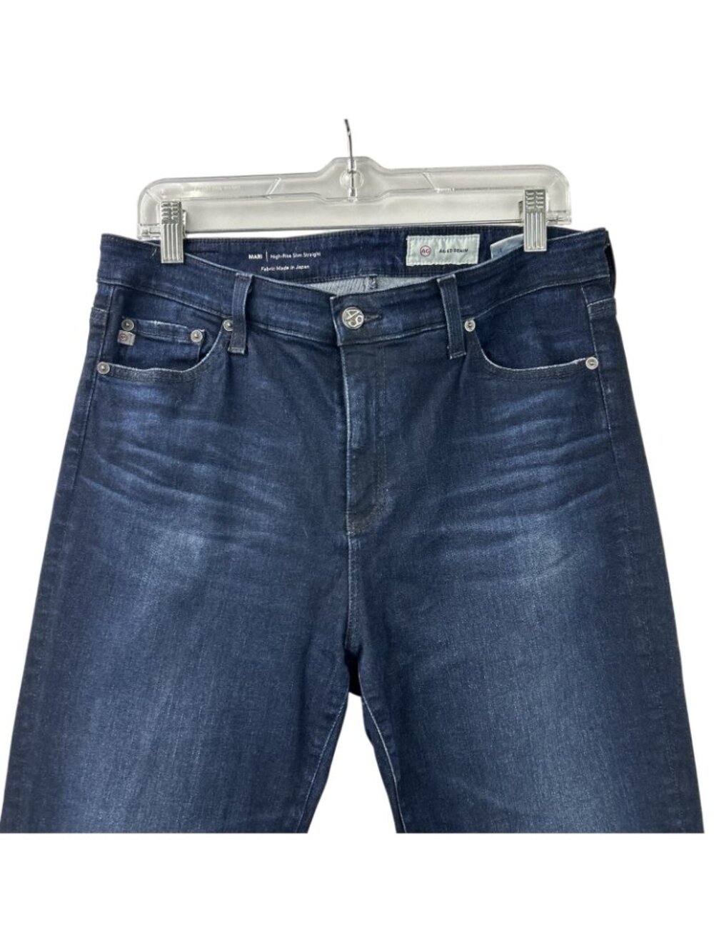 AG Adriano Goldschmied Mari High Rise Slim Straight Jeans Sz 31 Dark Wash Indigo - Picture 13 of 16
